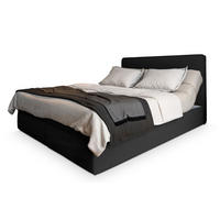 BOXBETT ASTOR 180x200 cm mit Matratze und Topper - Schwarz - Schwarz, Holz (180/200cm) - MASSENO