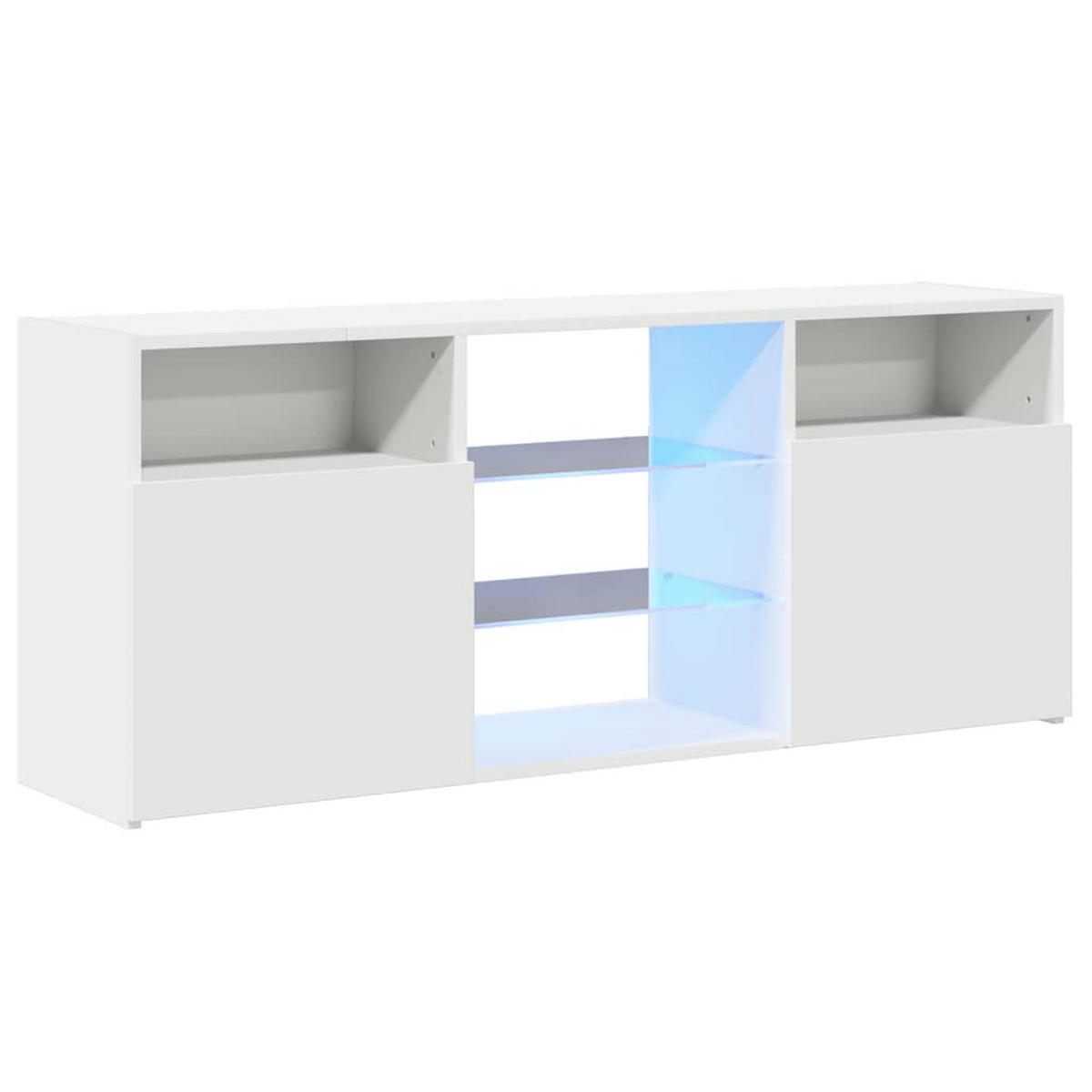 TV-SCHRANK Mit Led-Leuchten Weiß 120/30/50 Cm - Weiß, Holz (120/50/30cm) - vidaXL