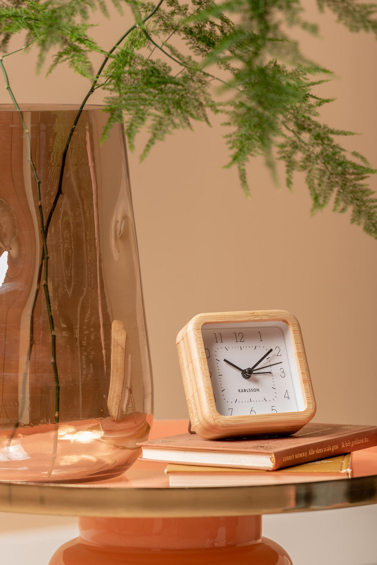 WECKER Neat 9/9/9 cm - Weiß, Naturmaterialien (9/9/9cm) - Karlsson
