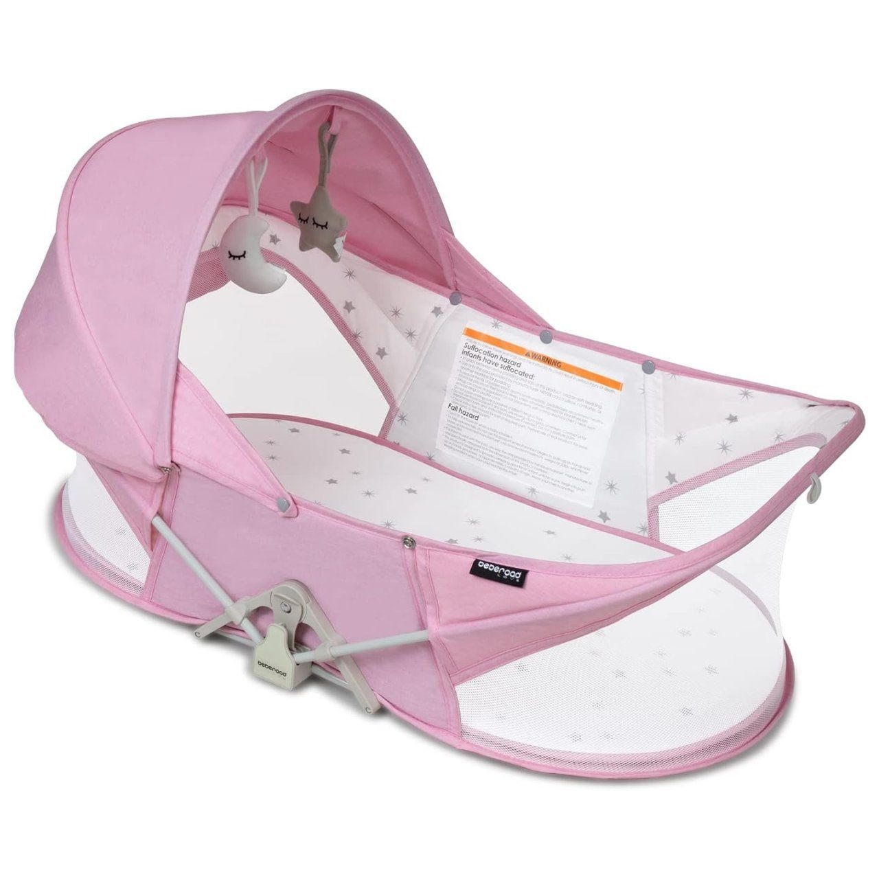 REISEBETT Stubenwagen Pink82x44x30cm - Pink, Textil - Beberoad