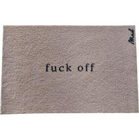 OUTDOOR FUßMATTE "Alicia" mit Spruch "fuck off" Creme 50 x 75 cm - Beige/Schwarz, Kunststoff/Textil (50/75cm) - MAD ABOUT MATS