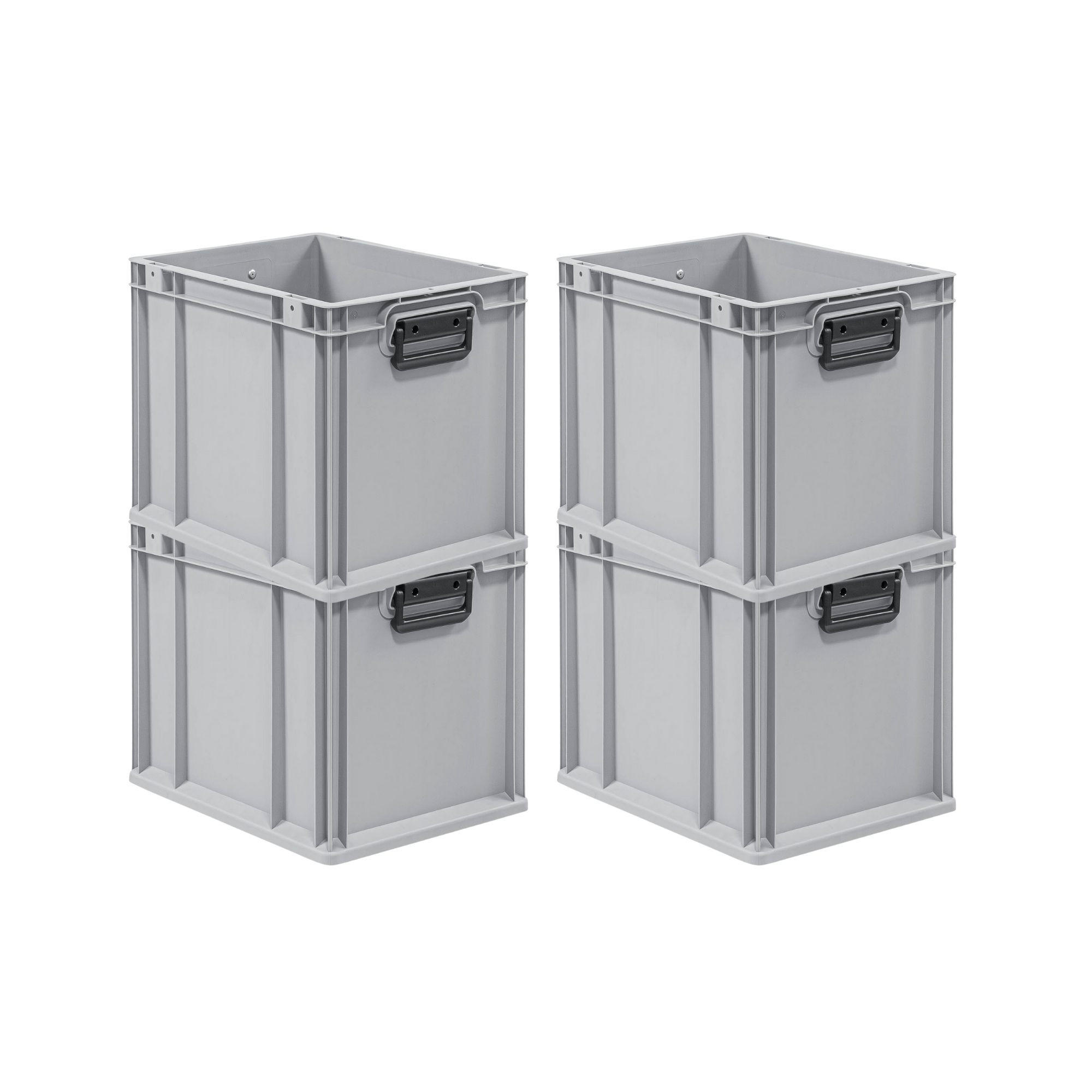 EUROBOX 4x Nextgen Portable Duo 32x30x40cm 30 Liter - Grau, Kunststoff (30/32/40cm) - PROREGAL