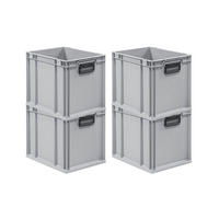 EUROBOX 4x Nextgen Portable Duo 32x30x40cm 30 Liter - Grau, Kunststoff (30/32/40cm) - PROREGAL