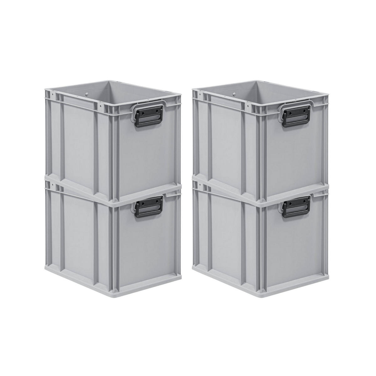 EUROBOX 4x Nextgen Portable Duo 32x30x40cm 30 Liter - Grau, Kunststoff (30/32/40cm) - PROREGAL