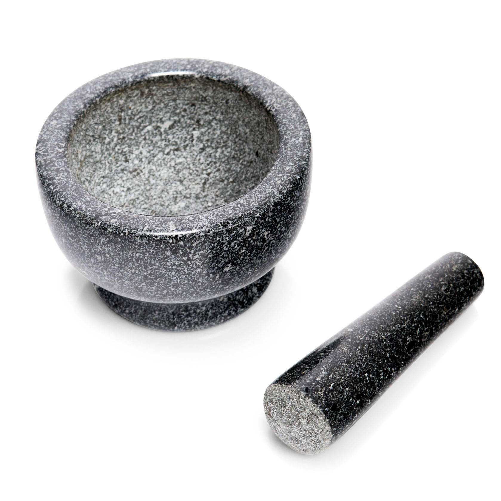 KÜCHENMÖRSER mit Stößel in dunkler Granitfarbe Granit 13/13/8 cm - Anthrazit, Stein (13/8/13cm) - ZELLER