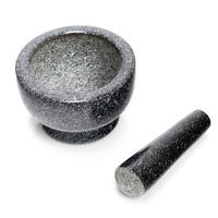 KÜCHENMÖRSER mit Stößel in dunkler Granitfarbe Granit 13/13/8 cm - Anthrazit, Stein (13/8/13cm) - ZELLER