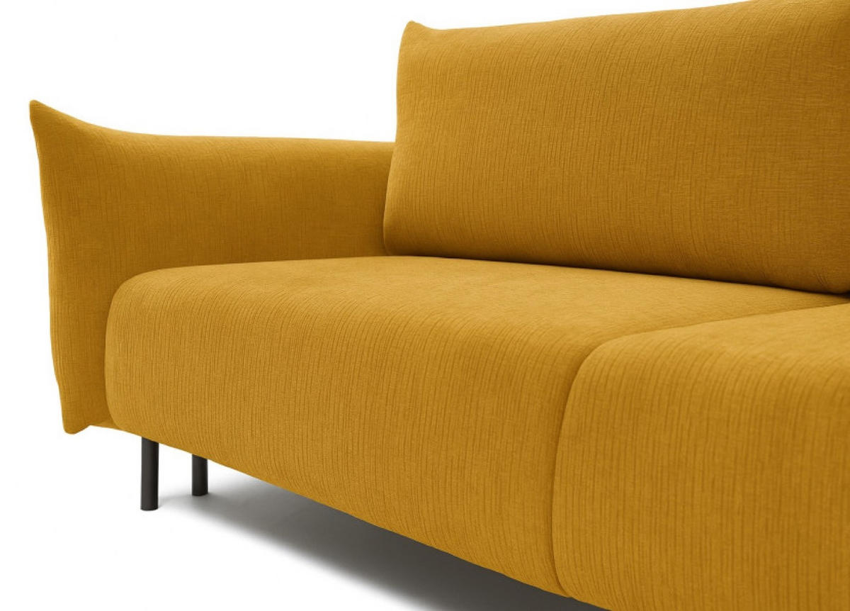 SOFA 3-SITZER Gelb ADA Mit Schlaffunktion Und Bettkasten Chenille - Gelb, Textil (240/90/108cm) - Sepro Meble