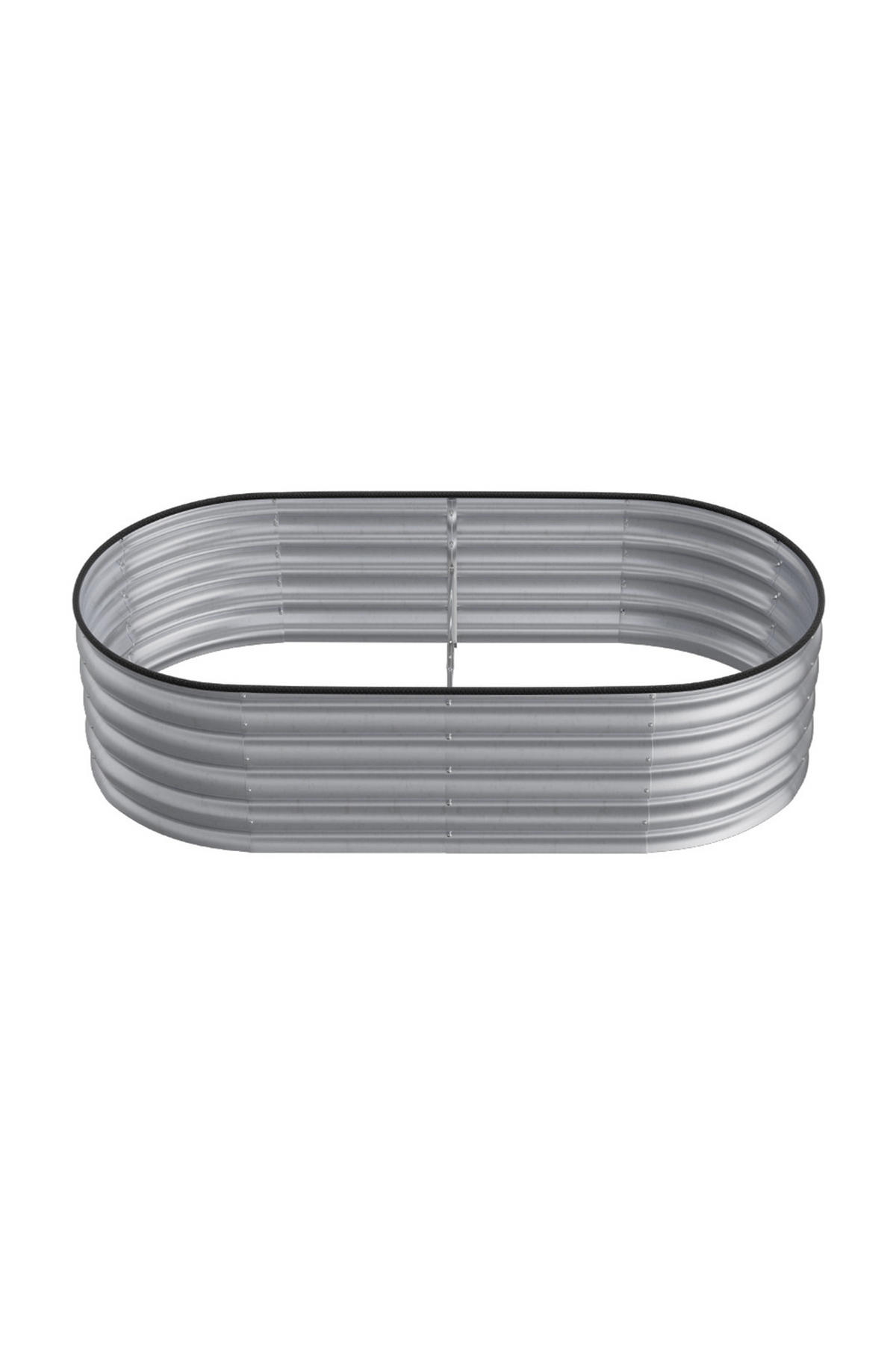 HOCHBEET-PFLANZKASTEN mit Pflanzenstütze aus verzinktem Stahl in verzinkten Silber Ovalen Blumenkasten Garten Balkon rostfest 160 × 80 × 42 cm - Grün, Metall (80/42/160cm) - Livingandhome