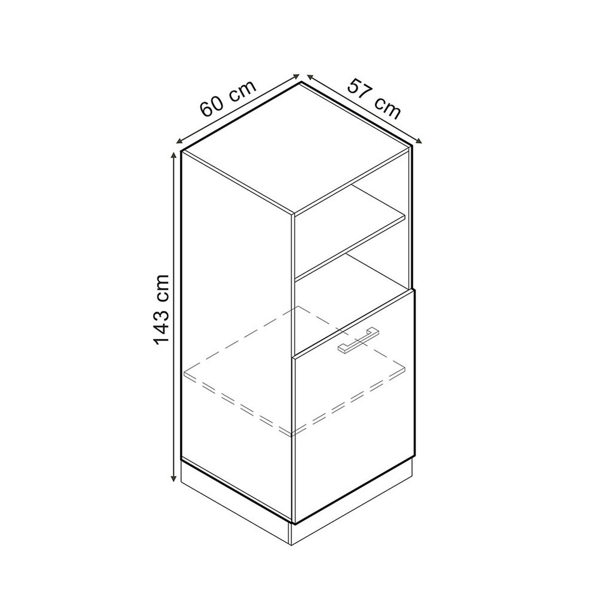 KUHINJSKA OMARICA R-Line Bela podeželska hiša - temno siva/bela, leseni material (60/143/57cm) - Vicco