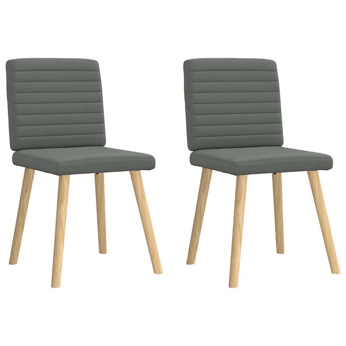 ESSZIMMERSTÜHLE 2 Stk. Dunkelgrau Stoff 45*54*86cm - Dunkelgrau, Metall (45/86/54cm) - ZMH