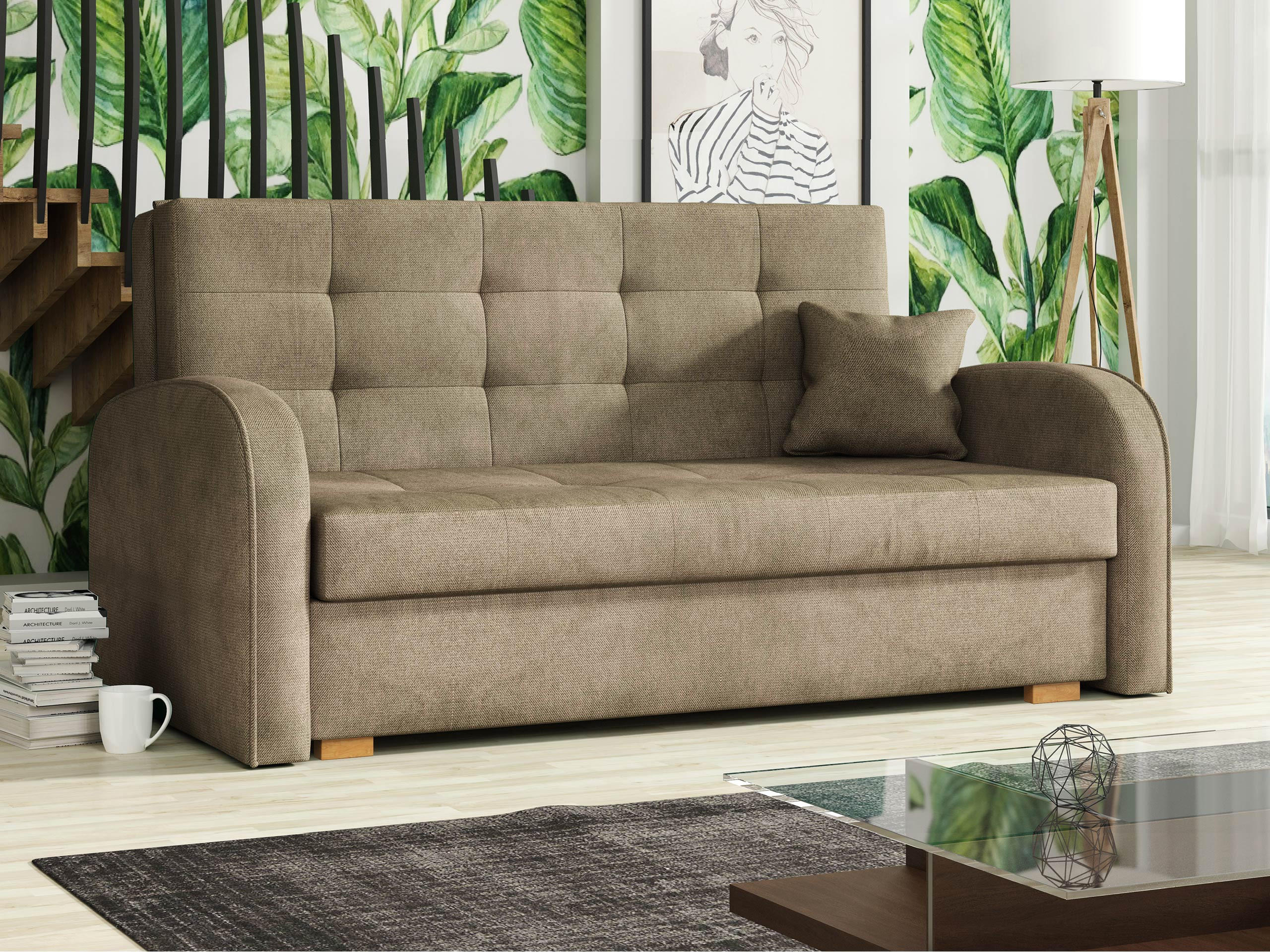 SCHLAFSOFA Viva Gold III - Beige/Braun, Holz/Textil (153/85/98cm) - MIRJAN24