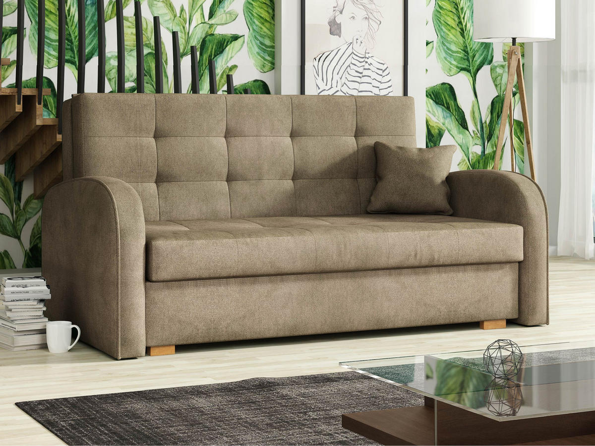 SCHLAFSOFA Viva Gold III - Beige/Braun, Holz/Textil (153/85/98cm) - MIRJAN24