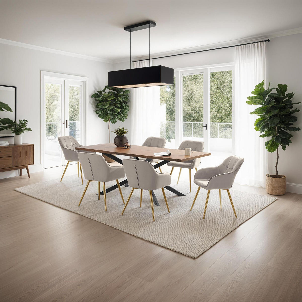 ESSZIMMERSTUHL 4er Set Marilyn,58 x 62 x 82 cm,taupe/gold - Taupe/Goldfarben, Kunststoff (58/82/62cm) - tectake