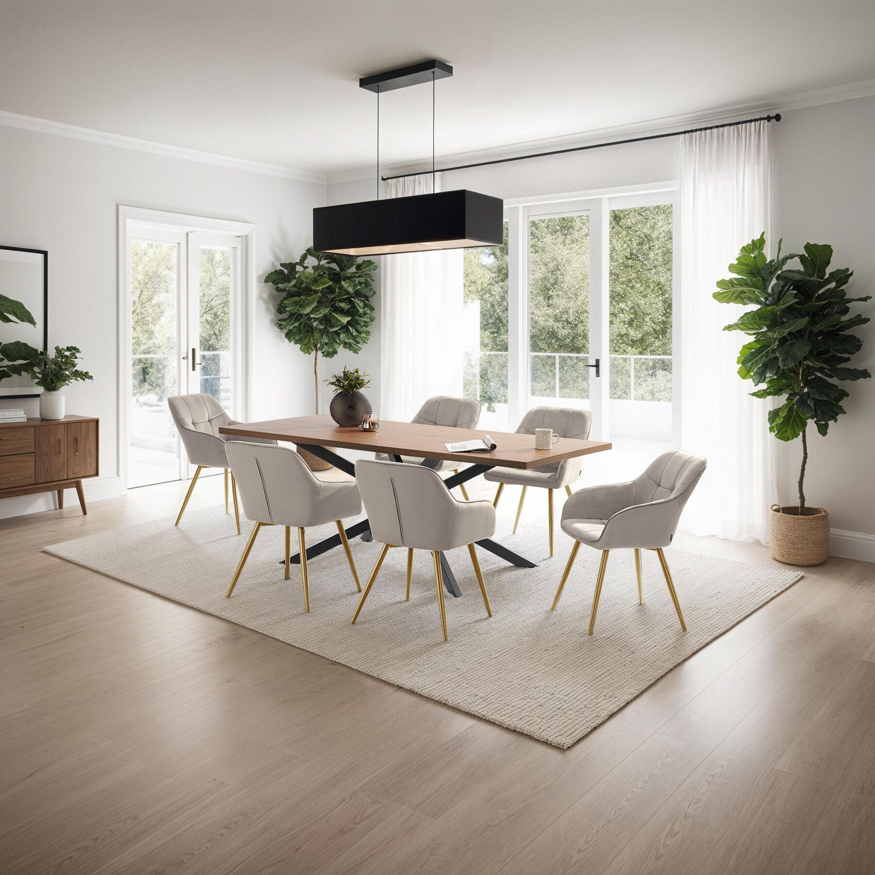 Thumbnail - tectake Esszimmerstuhl, Taupe, Gold, Kunststoff, Pappel, 58x82x62 cm, Esszimmer, Stühle, Esszimmerstühle, Armlehnenstühl...