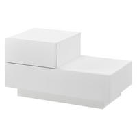 NACHTTISCH Sebokeng - Weiß, Holzwerkstoff (70/38/35cm) - [en.casa]