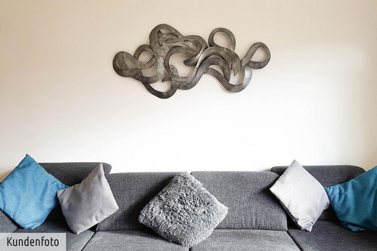 WANDDEKO Silber 142/62 cm - Silberfarben, Metall (4.16/62/5cm) - KUNSTLOFT