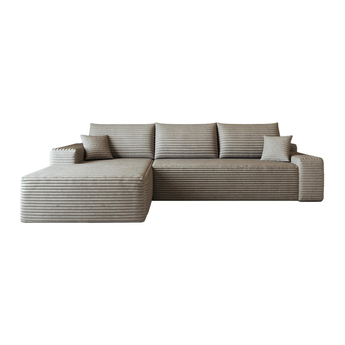 ECKSOFA DE-34857 2-Sitzer Chaiselongue links Camel - Sandfarben, Textil (175/270cm) - ComfortXL