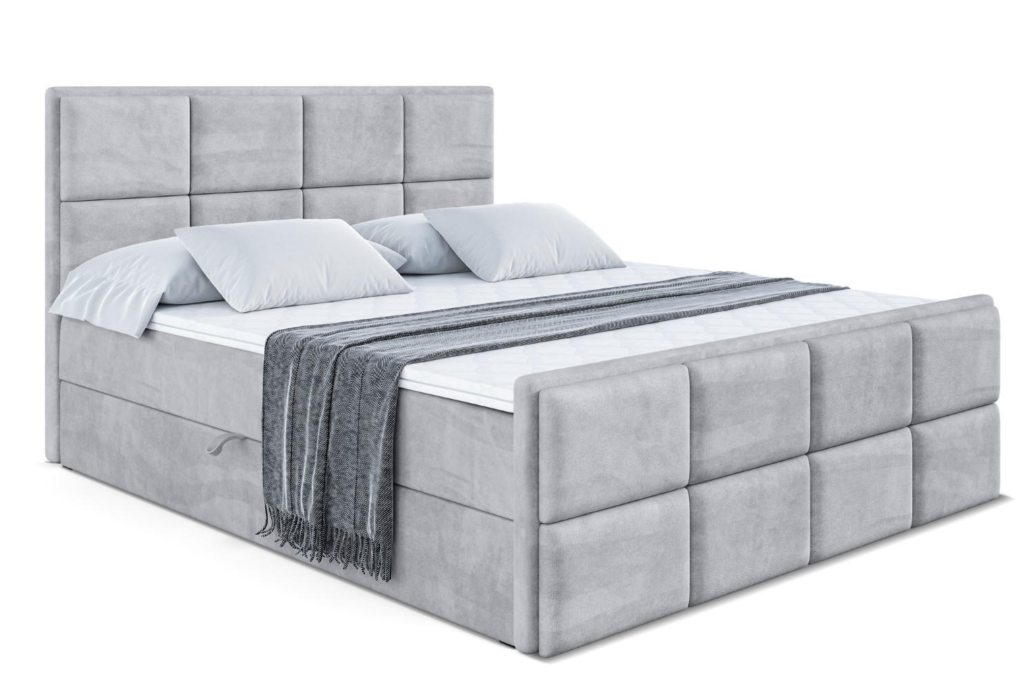 BOXBETT NOVA-Z - 180 x 200 - H4 - Hellgrau - Hellgrau, Holzwerkstoff (180/200cm) - ALTDECOR
