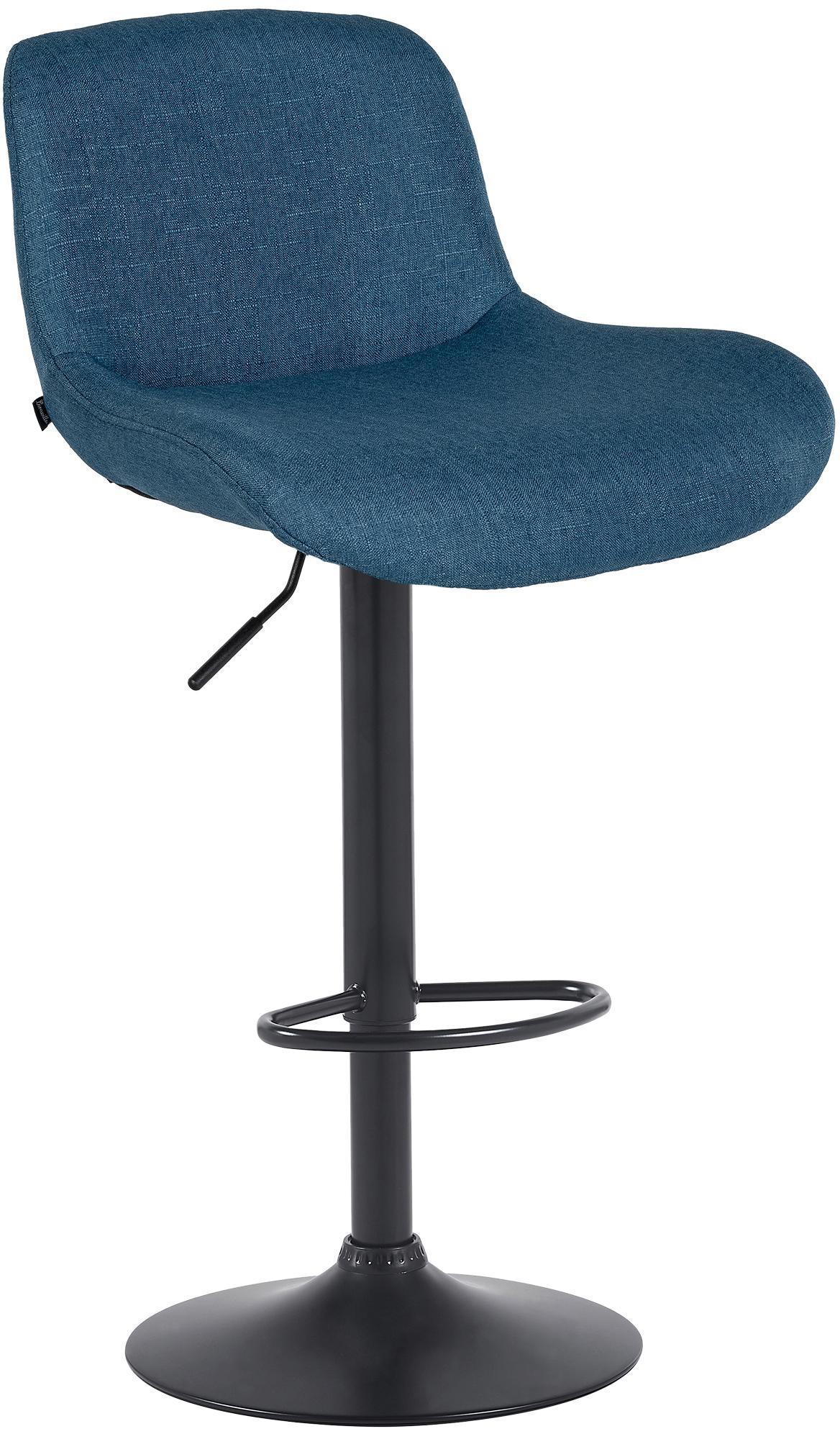 BARHOCKER Stoff blau - Blau/Schwarz, Textil/Metall (50/85/50cm) - CLP