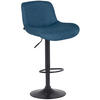 BARHOCKER Stoff blau - Blau/Schwarz, Textil/Metall (50/85/50cm) - CLP