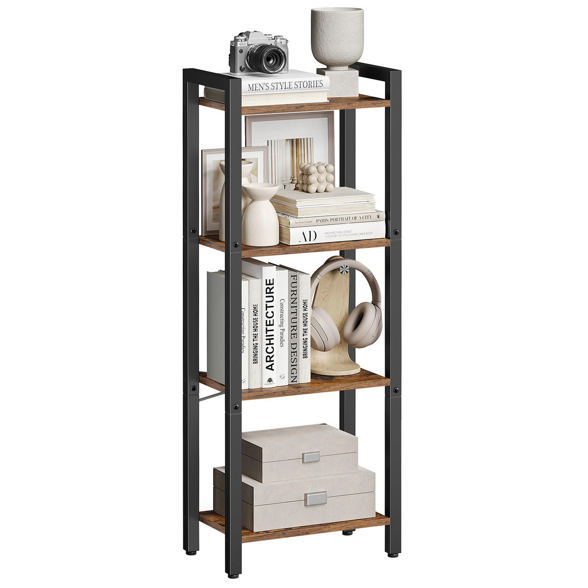 STANDREGAL Bas - Braun, Holzwerkstoff (24/107/40cm) - VASAGLE