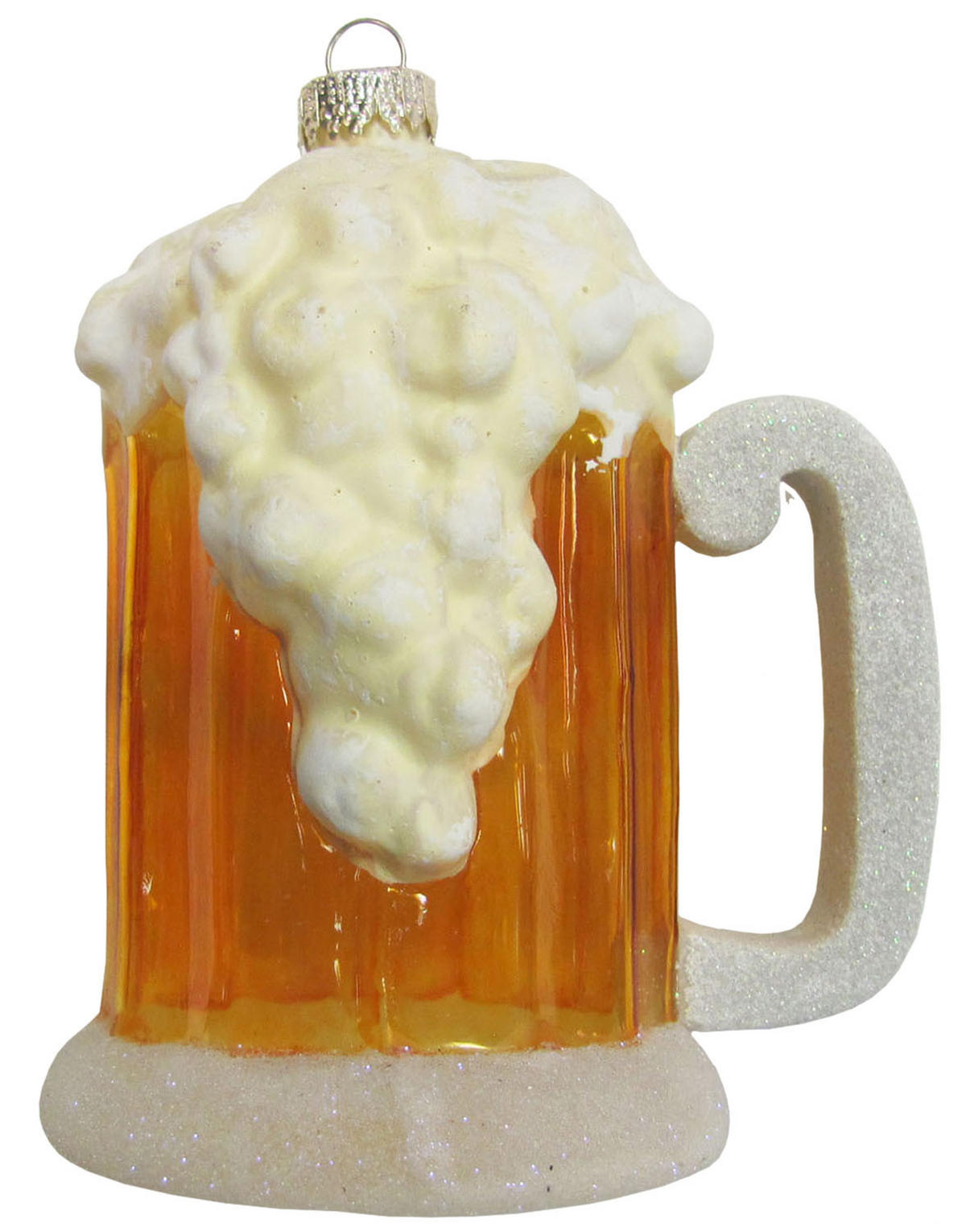 CHRISTBAUMSCHMUCK Bierkrug Schaumi Goldfarbig 11cm (Glas / 1 Stk.) - Goldfarben, Glas (9/11/7cm) - Krebs Glas Lauscha