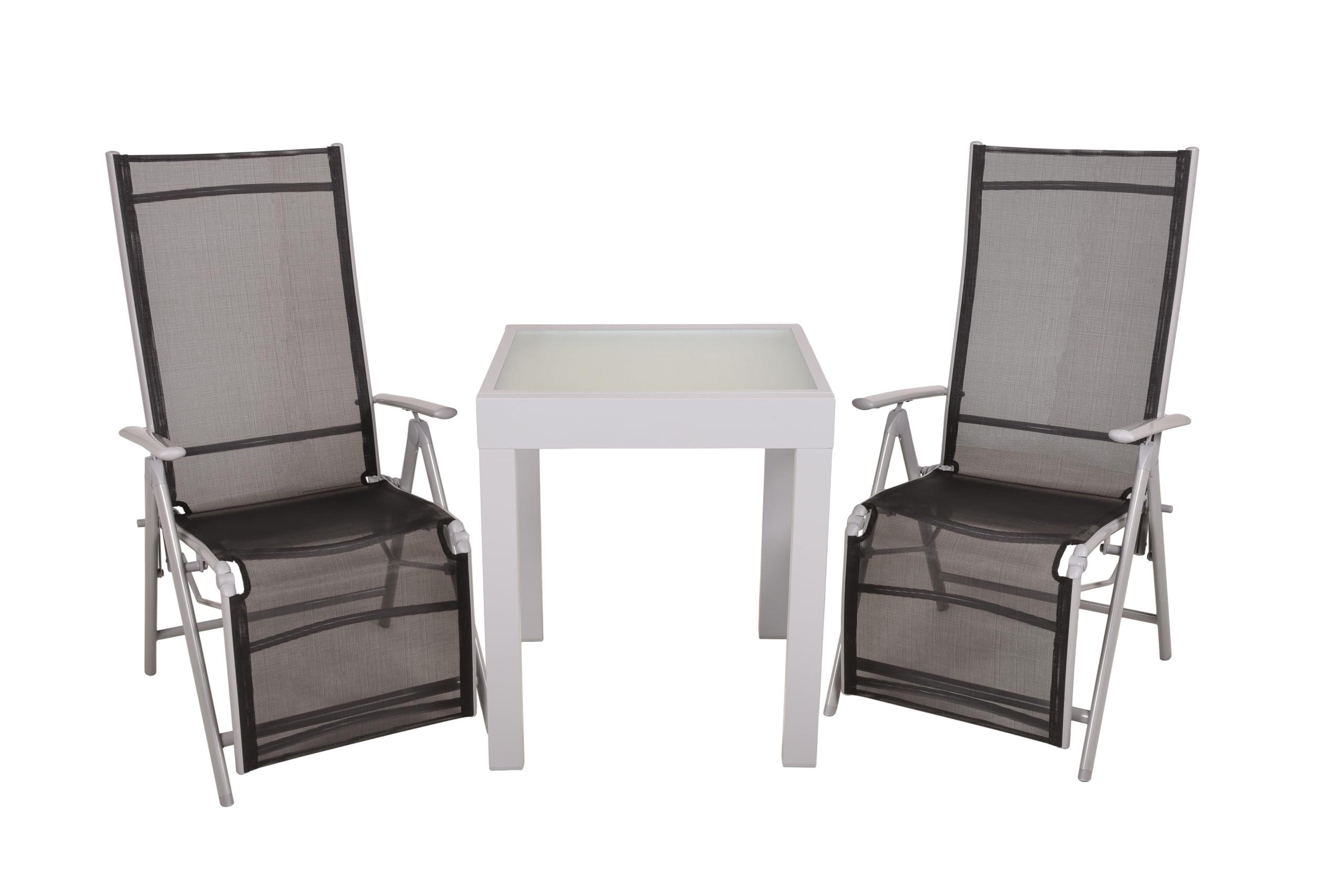 GARTEN-SITZGRUPPE Lara 3-teilig Gartenmöbel-Set - Schwarz, Kunststoff - DELUKE