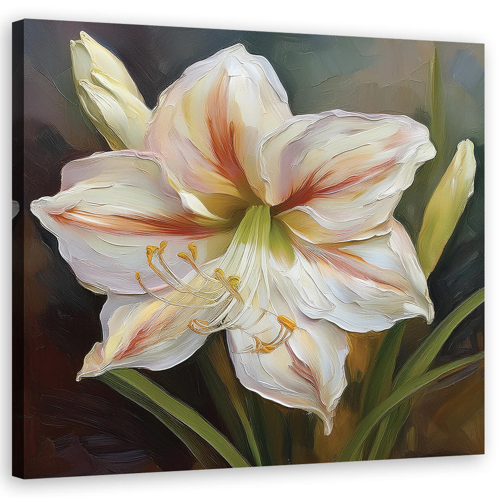 WANDBILD blume lilie botanicals - Weiß, Textil (50/50cm) - Feeby