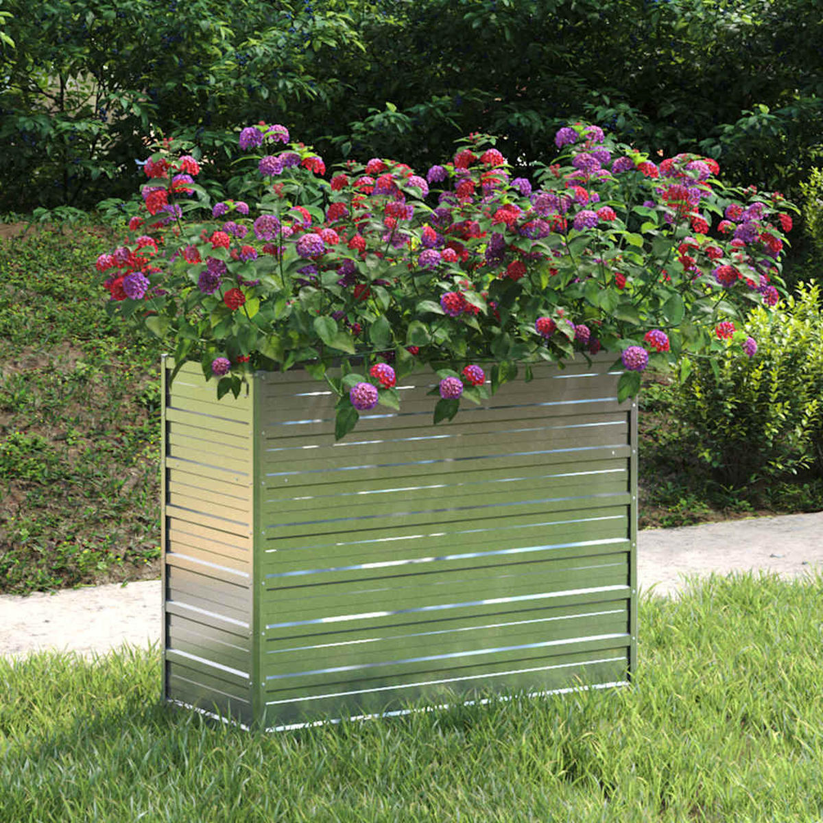 GARTEN-HOCHBEET 100x40x77 cm Verzinkter Stahl Silber - Silberfarben, Metall (100/77/40cm)