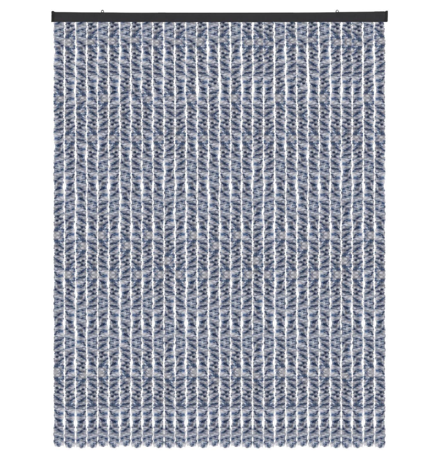 FLAUSCHVORHANG (120x200 cm) Türvorhang in "Meliert Blau-Weiß-Silber" - Blau, Kunststoff (120/2/200cm) - Arsvita