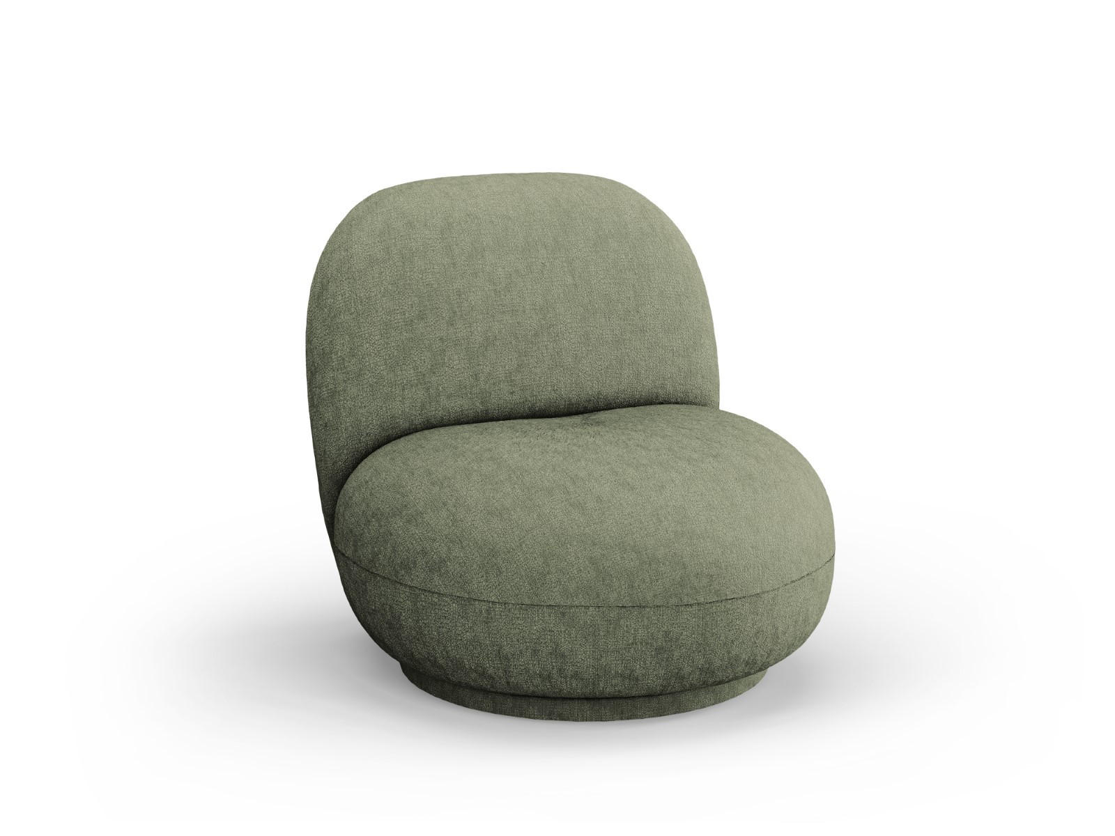 DREHSESSEL Chuck aus Chenille-Stoff grün - Grün, Textil (77/80/78cm) - Micadoni