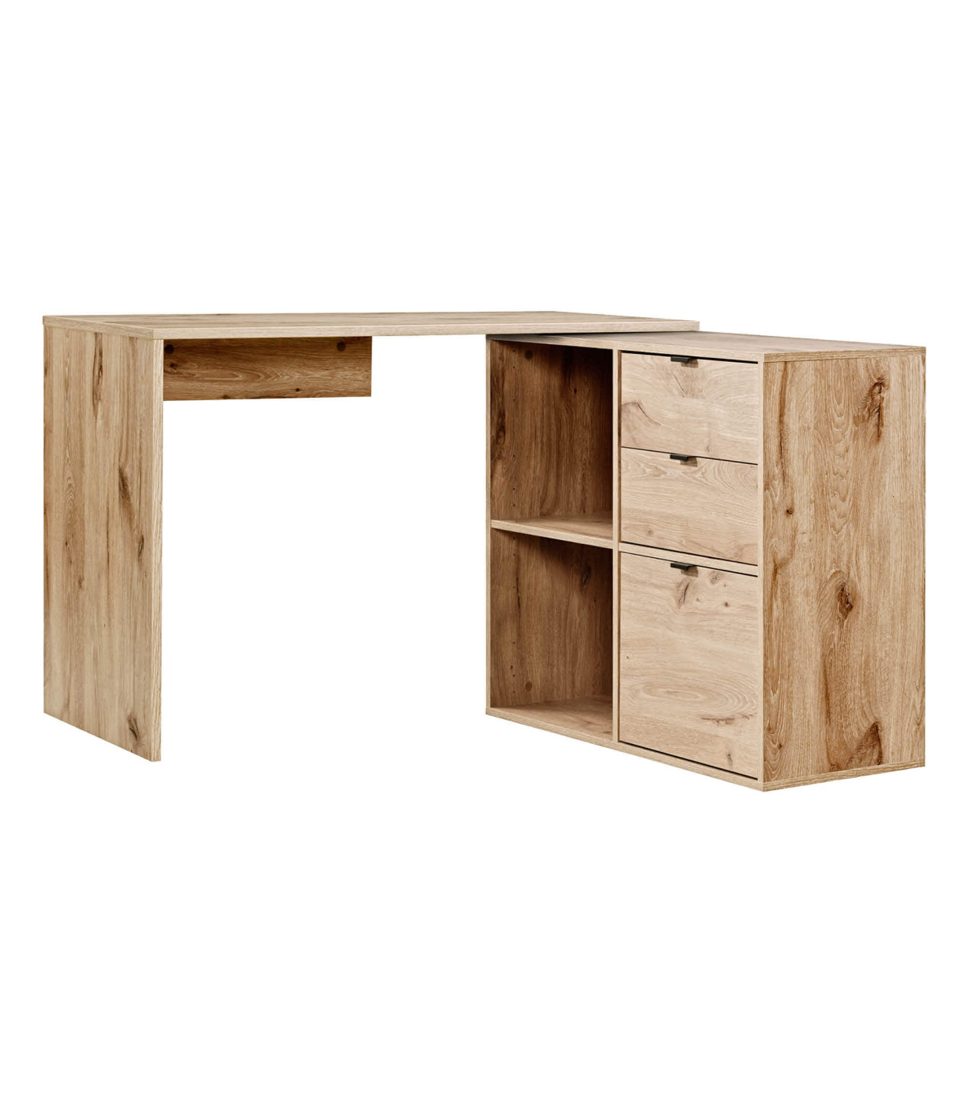 ECKSCHREIBTISCH Der Produktive - Eichefarben, Holzwerkstoff (54/112/77cm) - Mokebo