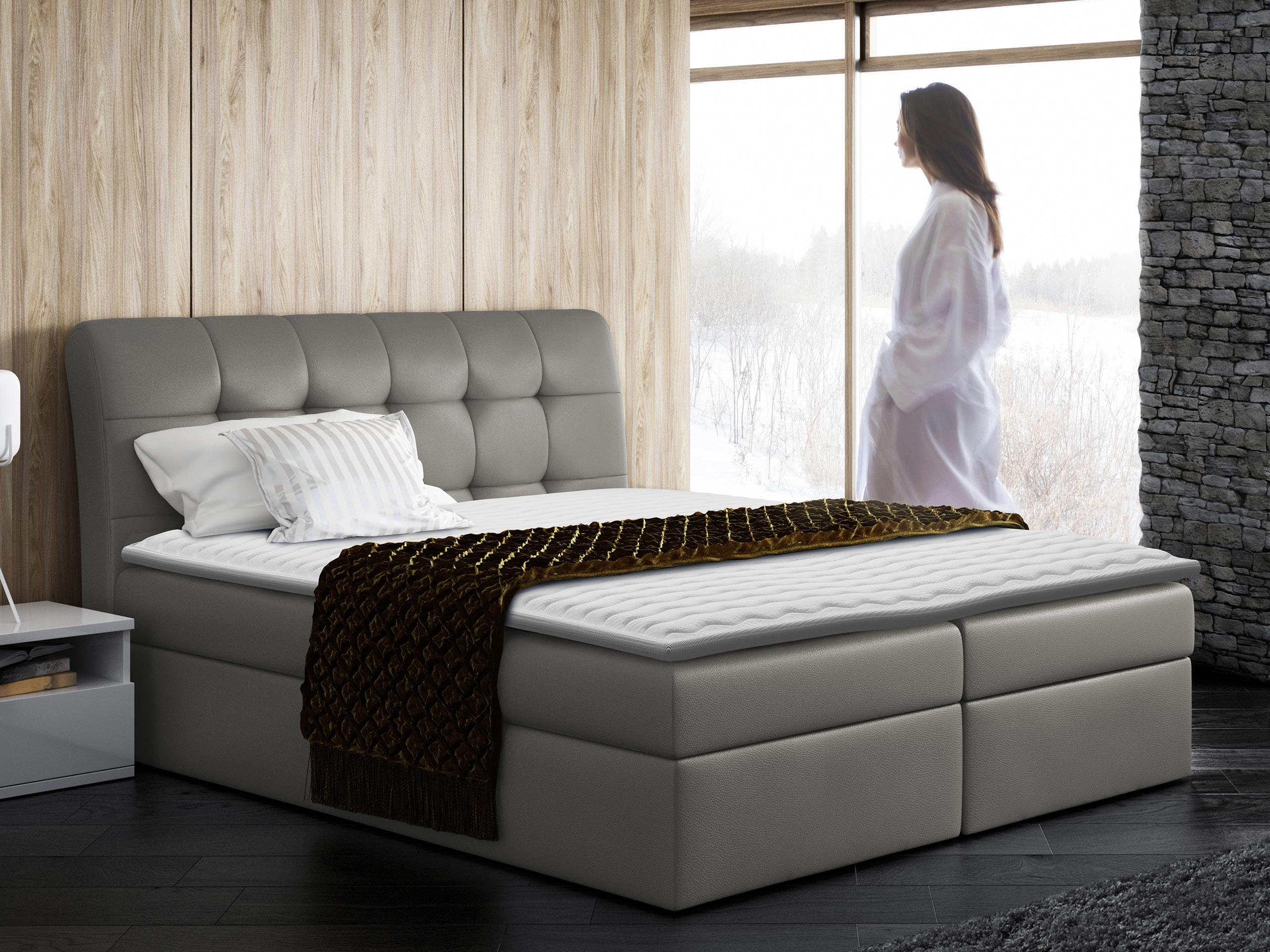 BOXBETT Diego - Grau, Holz (120/200cm) - MIRJAN24