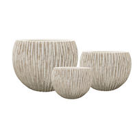 BLUMENTOPF Herva 3er Set Beige 53/53/45 cm Keramik - Beige, Keramik (45cm) - Mondex