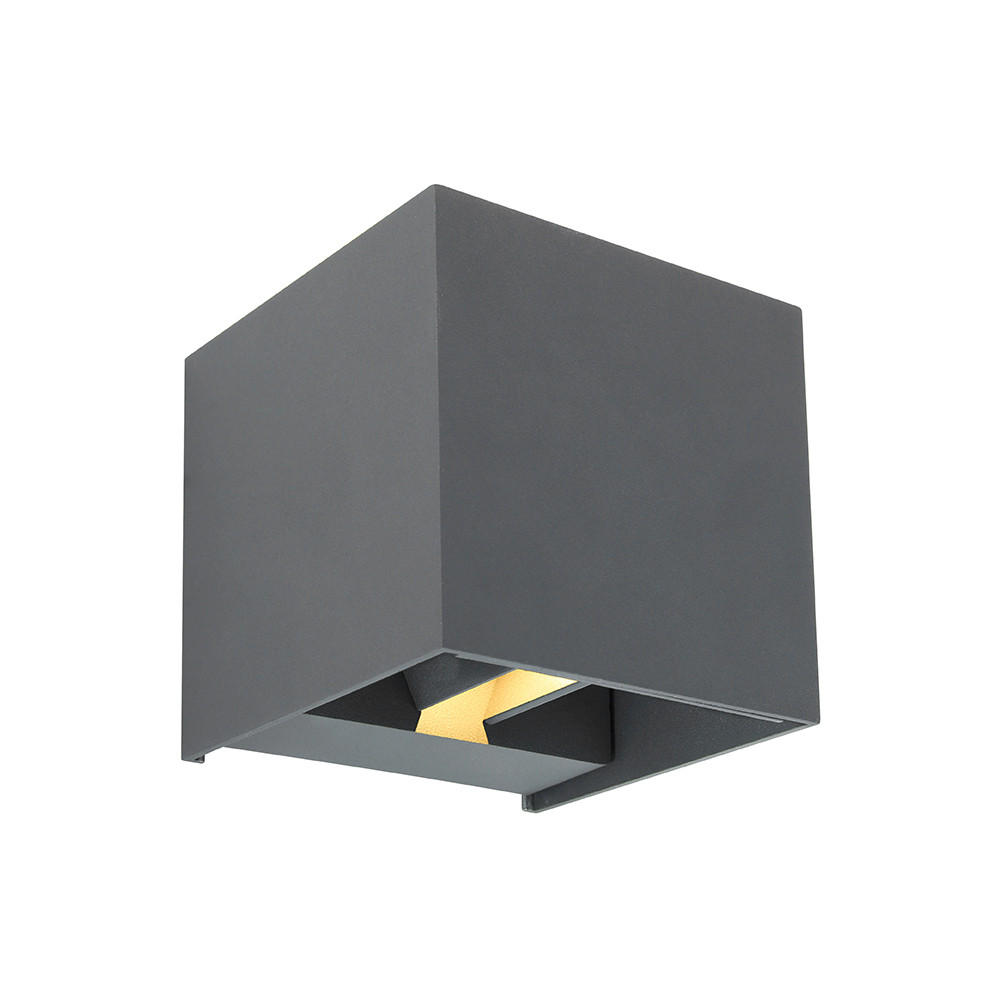 LED WANDLEUCHTE Aluminium Anthrazit - Anthrazit, Metall (10/10/10cm) - Globo Lighting