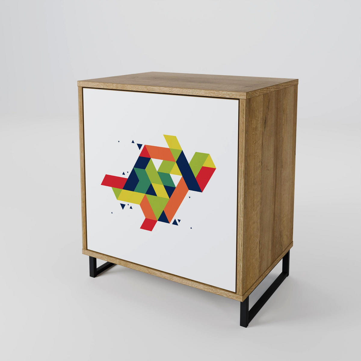 SIDEBOARD FUTURE SIGN, Eichefarben, 57,5x42x57,5 cm, Ohne Füße - Eichefarben/Multicolor, Holzwerkstoff (57.5/57.5/42cm) - SpaceRebels