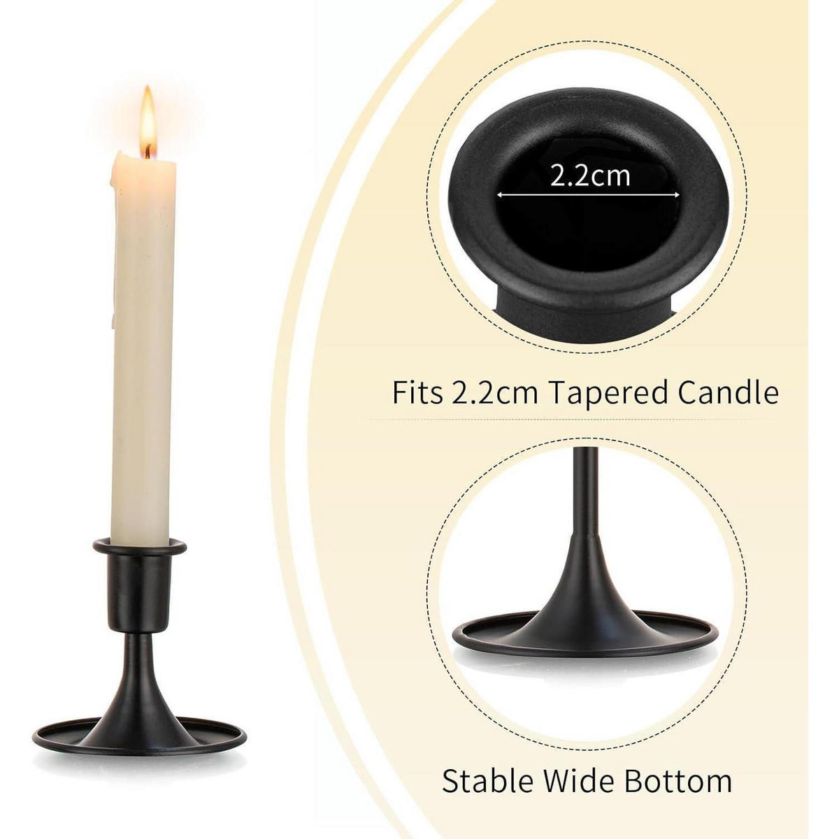 KERZENSTÄNDER 12er Set Metall Schwarz 8.5 cm - Schwarz, Metall (10/10/15cm)