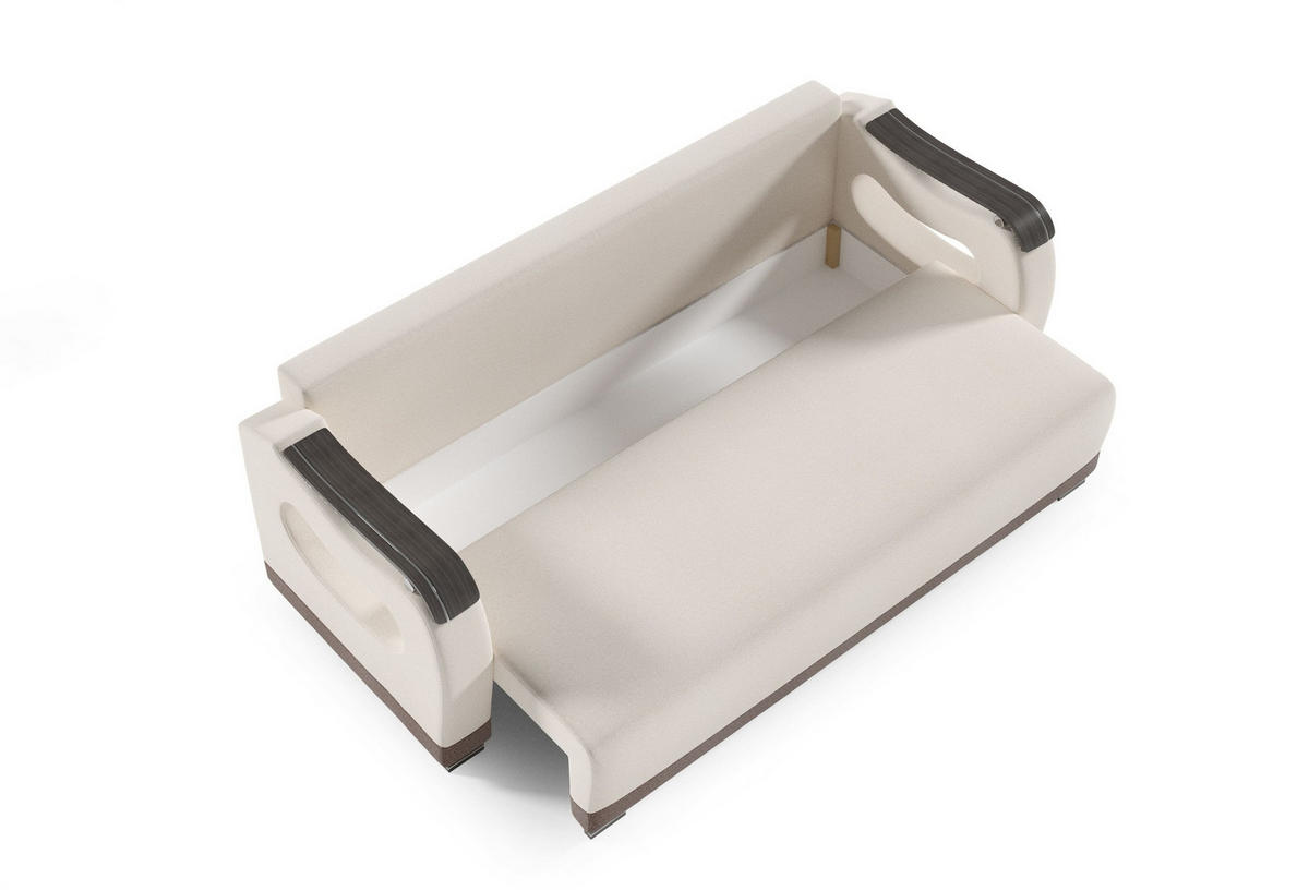 SCHLAFSOFA - Bettsofa Muscari II - Creme + Braun (Element 17 + Element 5) - Creme, Holz (227/90/92cm) - Möblo