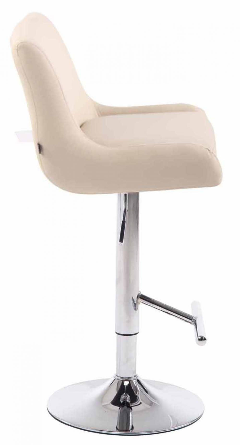 BARHOCKER 2er Set Lederlook creme - Chromfarben/Creme, Textil/Metall (43/90/50cm) - CLP