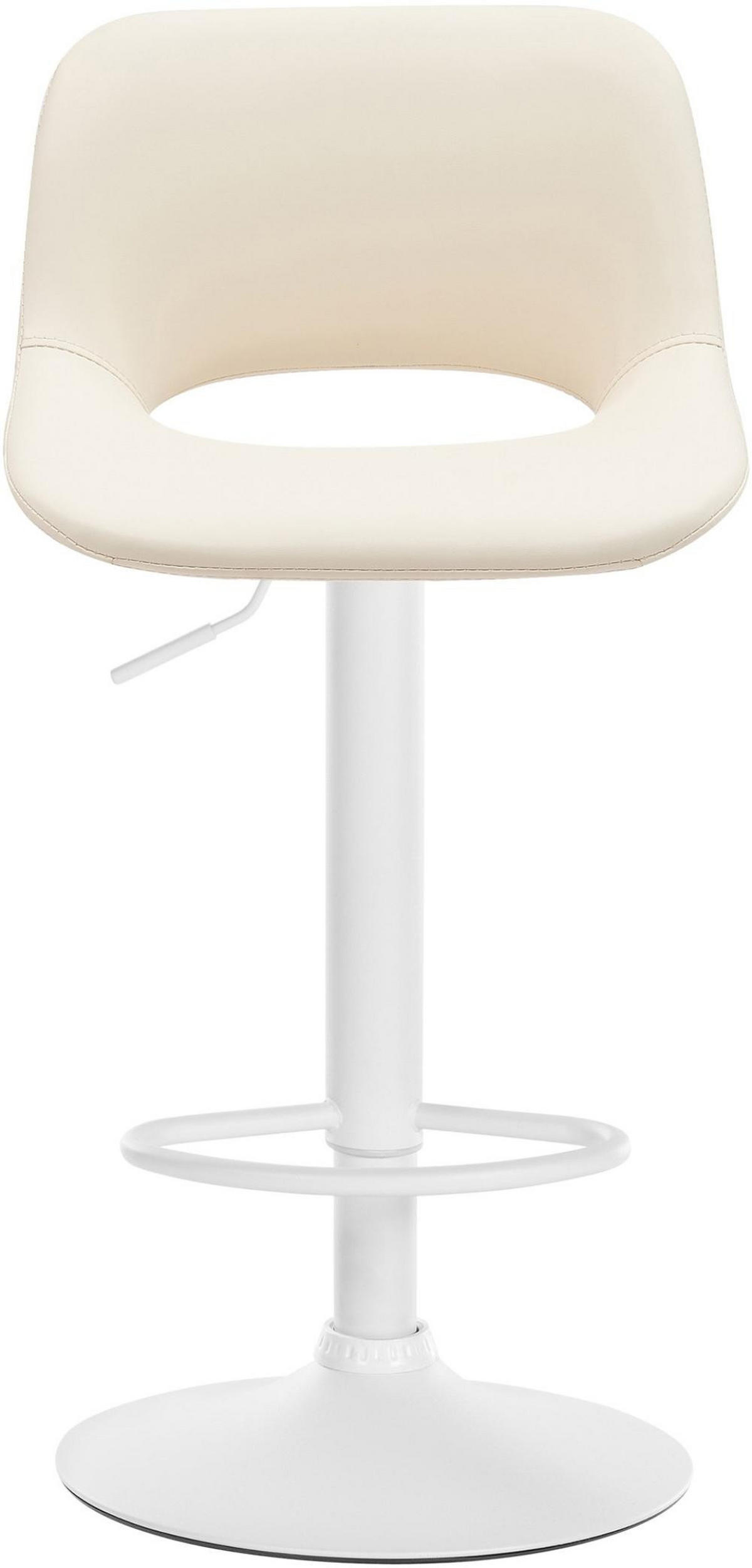 BARHOCKER 2er Set Lederlook creme - Creme/Weiß, Textil/Metall (42/86/46cm) - CLP