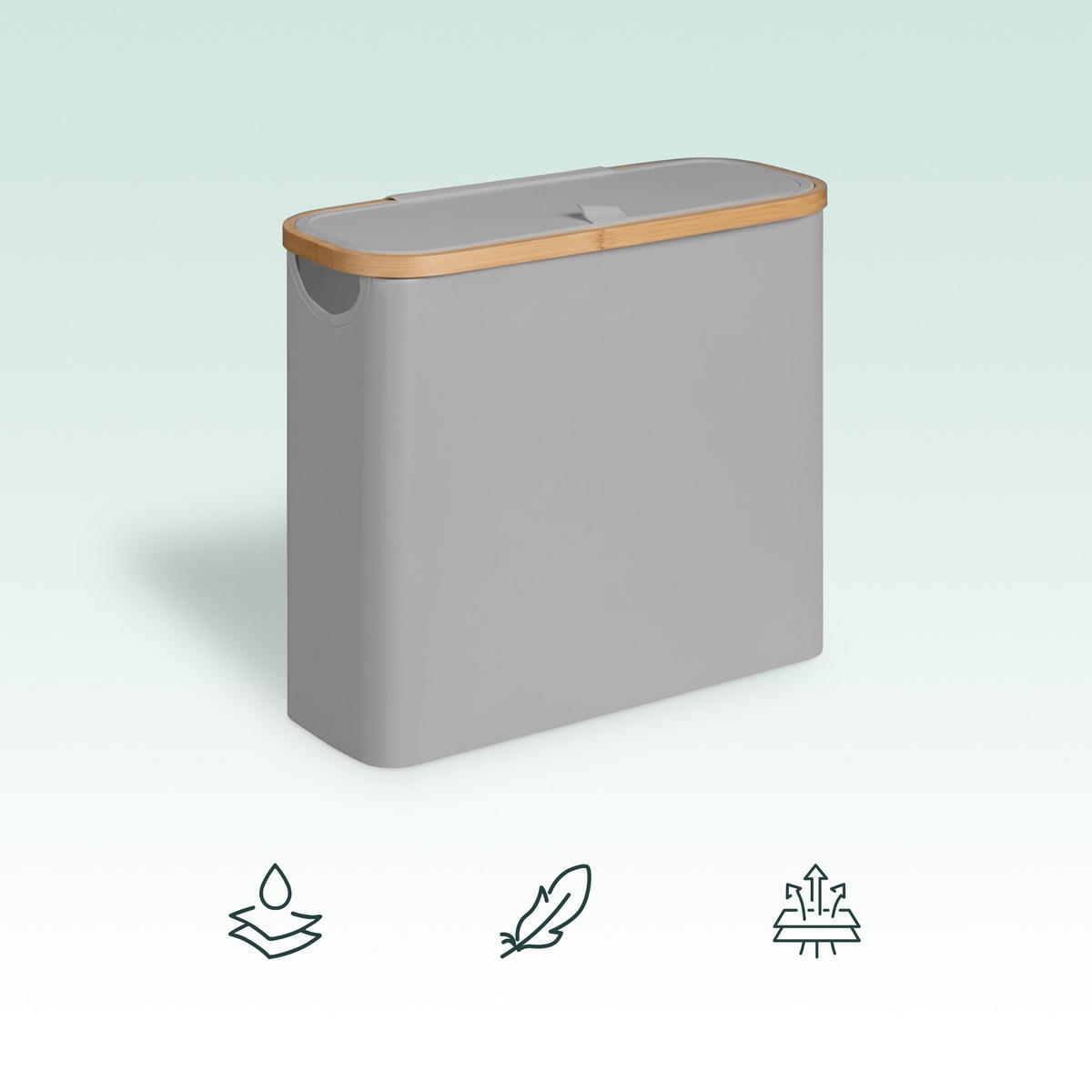 TOILETTENPAPIER-AUFBEWAHRUNG - Grau, Holz/Textil (43/38/17cm) - Relaxdays