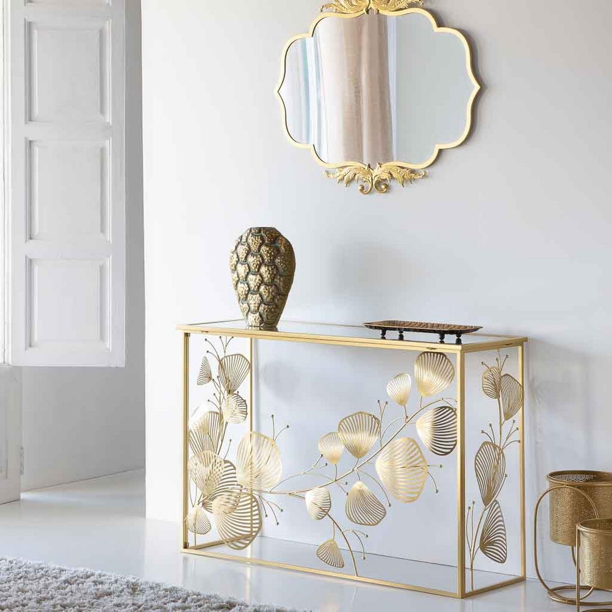 VASE aus Metall, golden, 29x10x35cm - Goldfarben, Metall (35cm) - Wanderlust