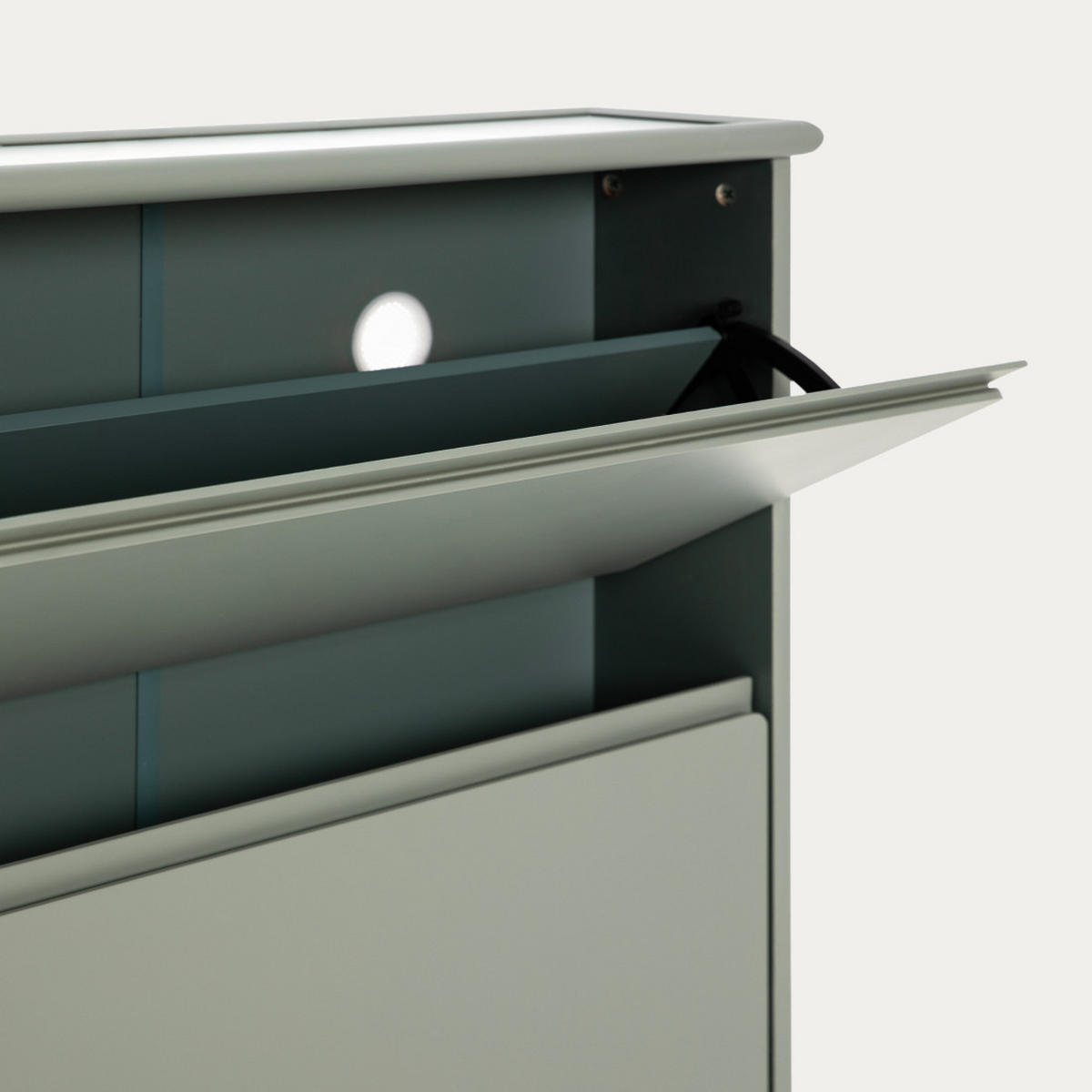 SCHUHKIPPER Kuma Grün 80 cm x 90.5 cm - Grün, Holzwerkstoff (80/90/20cm) - Kenay Home