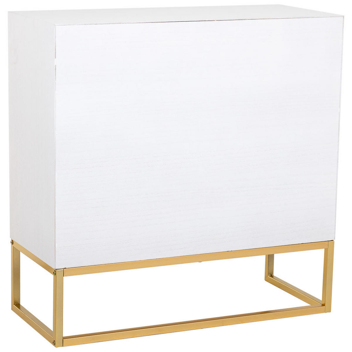 KOMMODE mit 1 tür und 3 schubladen aus holz und metall 80x34x80 cm - Weiß, Holz (80/80/34cm) - Wanderlust