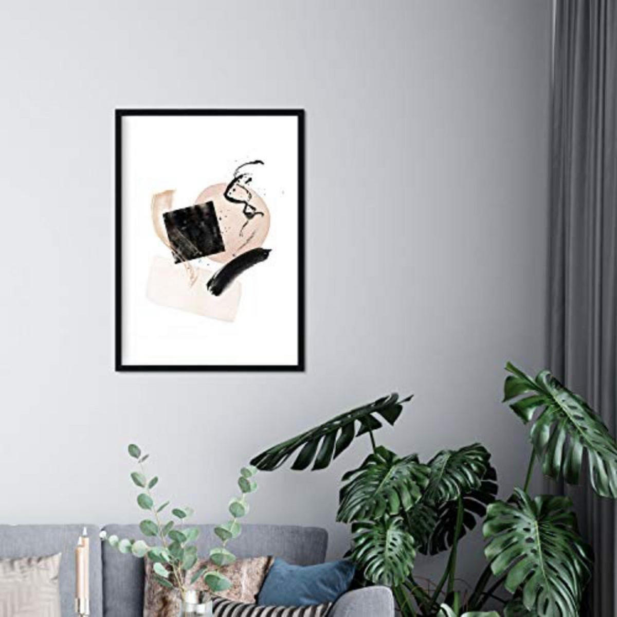 POSTER Set mit 4 Blätter und abstrakten Formen mit braunen Tönen A3 Rahmenlos - Klar, Papier (29.7/3cm) - Nacnic