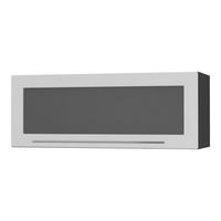 KÜCHENHÄNGESCHRANK Kvantum W4BS/90-AV Weiß Matt / Schwarz Matt 90 / 32,5 / 36cm - Schwarz/Weiß, Holz/Holzwerkstoff (90/36/32.5cm) - Feldmann-Wohnen