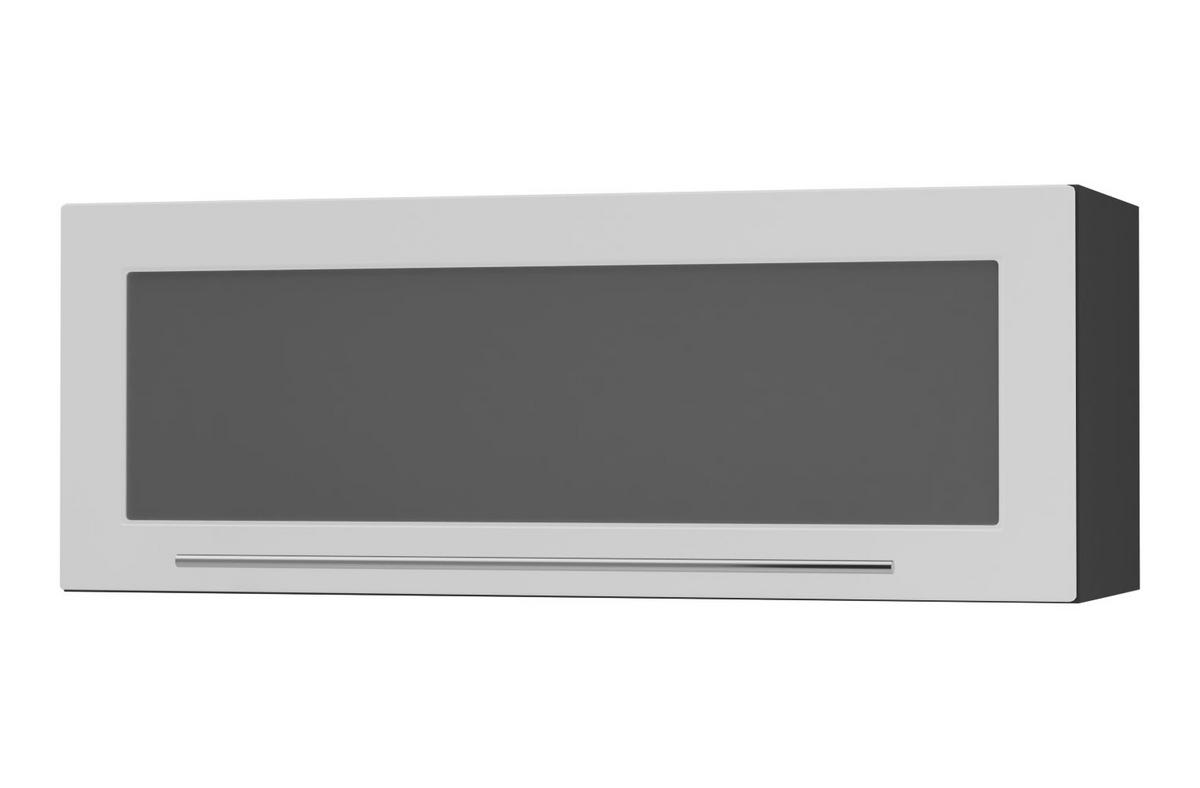 KÜCHENHÄNGESCHRANK Kvantum W4BS/90-AV Weiß Matt / Schwarz Matt 90 / 32,5 / 36cm - Schwarz/Weiß, Holz/Holzwerkstoff (90/36/32.5cm) - Feldmann-Wohnen
