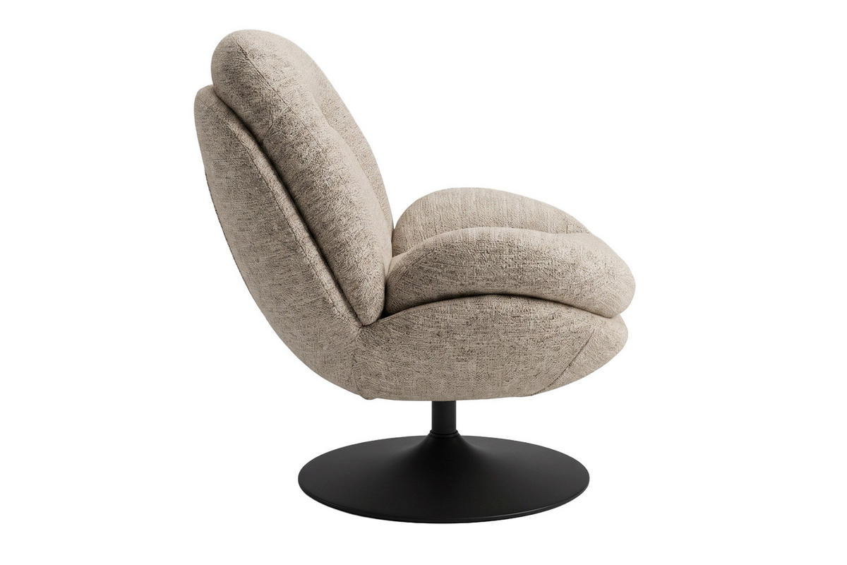DREHSESSEL Miro, Webstoff, Beige - Beige, Textil (80/86/94cm) - dasmöbelwerk