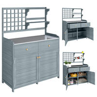 PFLANZTISCH DE-09247 Hellgrau - Hellgrau, Holz (104/44/140cm) - ComfortXL