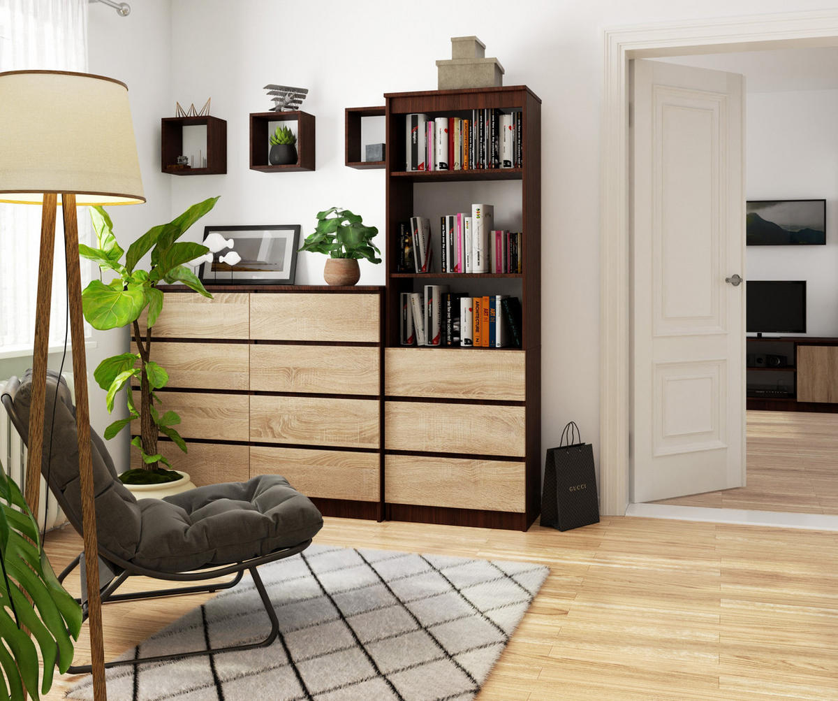 MEHRZWECKSCHRANK Wengefarben, Sonoma Eiche 60x180x35 cm - Wengefarben/Sonoma Eiche, Holzwerkstoff (60/180/35cm) - Akord